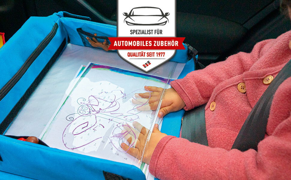 Kinder-Reisespieltisch-Auto mit Tablethalterung blau, Kinder- Reisespieltisch-Auto mit Tablethalterung blau, Kindersitz Zubehör, Kids &  Co