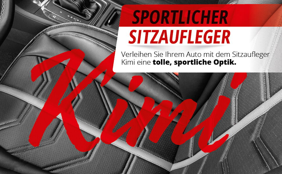 PKW Sitzauflage Kimi, Auto-Sitzaufleger im Rennsportdesign schwarz